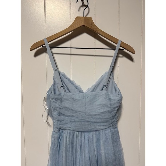 Lulus Baby Blue Tulle Bridesmaid Formal Evening Gown XS - Picture 8 of 12